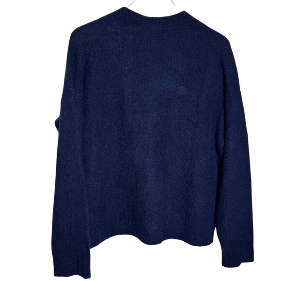 WLNS Wellness cashmere womens size XS cashmere sweater navy blue v-neck SOFT - Picture 4 of 8